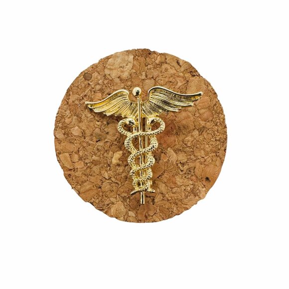 ✨Staff of Hermes Caduceus Medical Doctor Symbol of Medicine Snakes Wing Broch✨ - Picture 3 of 6